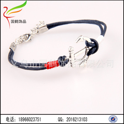 Europe anchor hook woven Bracelet anchor multicolor weaving colorful Wax Rope Bracelet