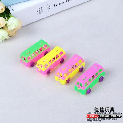 New Mini Bus Q Version Plastic Car Model Model Children Educational Toy Car