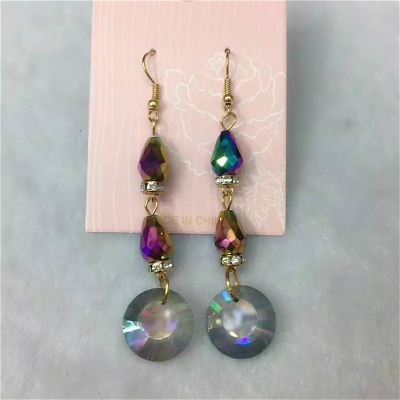 The high-end atmosphere color crystal fashion lady all-match Earrings