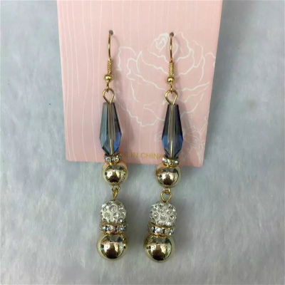 Lovely temperament ball clay Crystal Earrings all-match lady fashion atmosphere