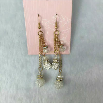 Sweet Yang Meiqiu temperament clay ball earrings mix crystal