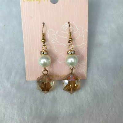 Lovely temperament Pearl crystal fashion trend all-match lady Earrings