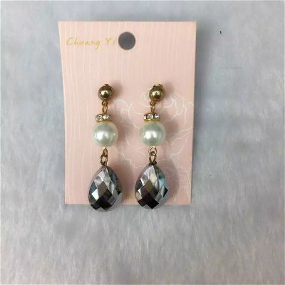 Small circle fashion personalized crystal pearl earrings creative Ms.