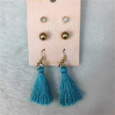 Fashion CCB lovely temperament white lady Tassel Earrings drill