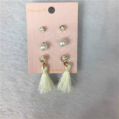 Lovely temperament white fashion pearl earring Earrings Ms. drill