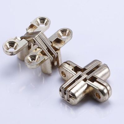 Zinc alloy cross hinge 180 degree dark hinge hidden security door table folding hinge.