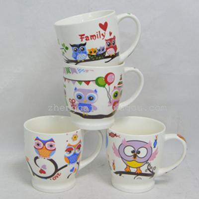 Cartoon owl pattern ceramic coffee cup gift cup