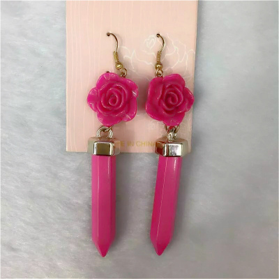 The trend of acrylic flower fashion personality lady all-match Earrings