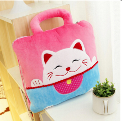 Portable Cartoon Shape Afternoon Nap Pillow Double-Sided Flannel Pokonyan Dual-Use Pillow Quilt