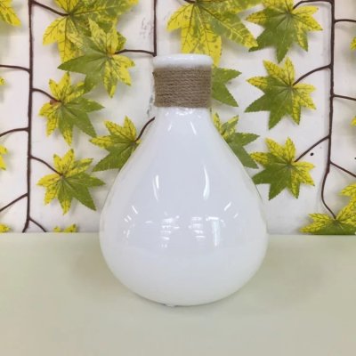 High temperature ceramic white porcelain rope vase egg vase decoration big belly small expressions using waterproof