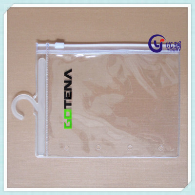 PVC transparent clothing zipper bag hook