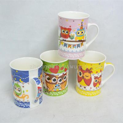 Ceramic cup cartoon owl pattern ceramic coffee mug