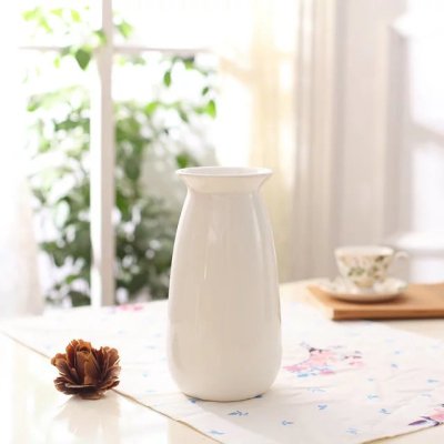High temperature ceramic small fresh European white ceramic vase white cloth bag bottle meat pot display small mouth