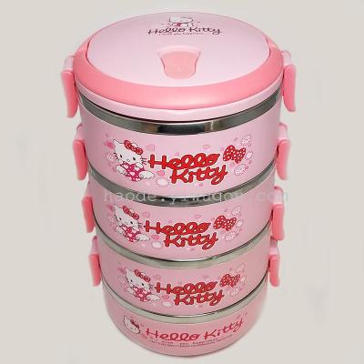 Stainless steel helloKitty lunch box student food case gift box