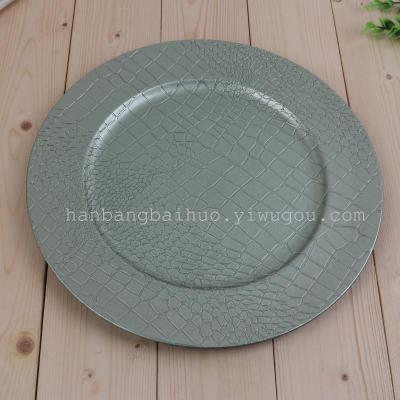 Crocodile round plate plastic pad plate plastic products of European fashion plate