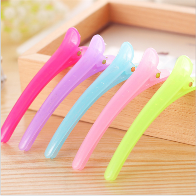 A jelly candy color tip clip duckbill clip alligator clip hair clip 8cm colored translucent plastic hairpin