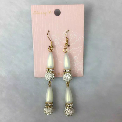 Fashion cute lady white acrylic ball clay creative Earrings