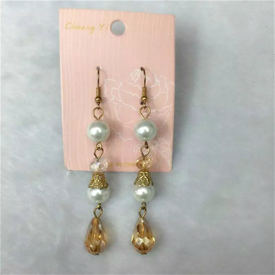 Fashion cute lady temperament Pearl Crystal Earrings all-match trend