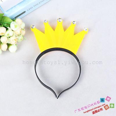Hot selling shining crown jewel hair band head band light crown crown toys