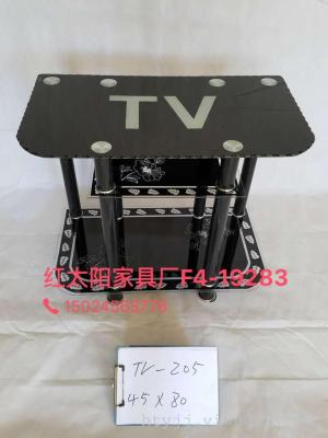 With TV word steel wood furniture coffee table TV cabinet, tempered glass TV stand, the living room TV cabinet