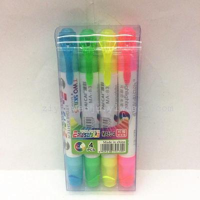 Erasable Fluorescent Pen One Head Write One Head Wipe Paicai Ma-83