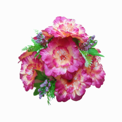 Simulation of plant rose wedding decoration floral 14 head flat chrysanthemum bonsai