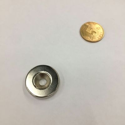 Manufacturer direct nickel ring 24*6mm sunk hole magnet
