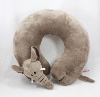 U pillow cute elephant 3D head neck pillow office workers must take pillow on holiday travel