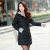 Korean women long winter coat slim Hooded Dress Gloves thickened Mianfu