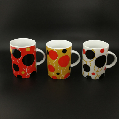 WEIJIA straight barrel color pattern ceramic mug