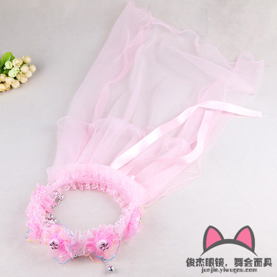 Garlands with gauze for children princess headdress flower head ring girl hair ornament