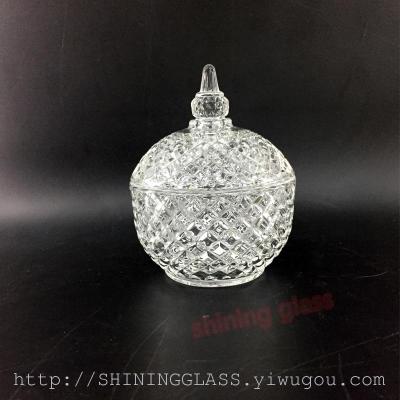 High quality glass candy pot sugar bowl 