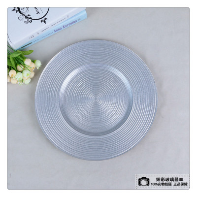 Glass wedding main plate home plate tray.