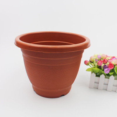 Simple plastic imitation ceramic pot meat round indoor flowerpot