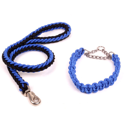 Nylon Eight-Strand Woven Large Dog Dog Leash Pet Dog Collar Set Hand Holding Rope