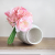 Ceramic vase, white porcelain pot, vertical strip, modern bright surface, waterproof closure