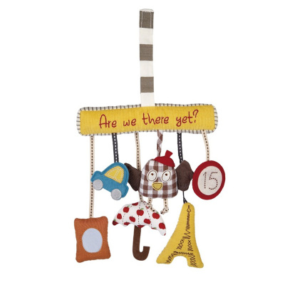 Infant car hanging bed hanging travel plush toy safety BB music paper bell rang