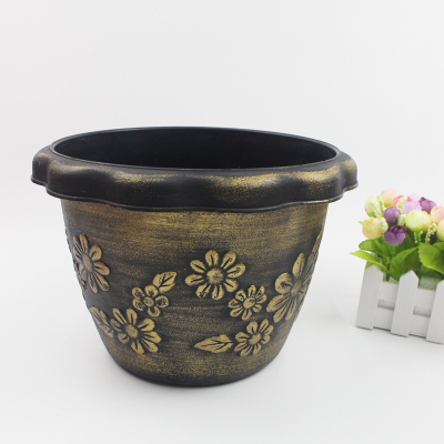 Anti ceramic flowerpot balcony vegetables plastic pots round pot pot