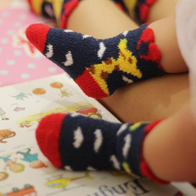  thickening cartoon Giraffe Baby baby warm towel socks sleeping socks Baby Socks