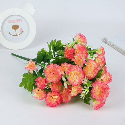 Single hand Zhichun plastic silk flower field scenery simulation bonsai plants carnation room hotel decoration items