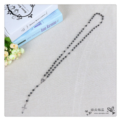Jesus ball stones religion nine word needle cross necklace jewelry imported from South Korea