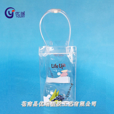 Transparent PVC gift bag PVC food shopping bag PVC milk bag