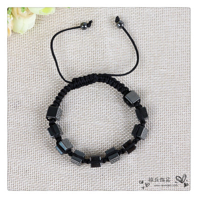 Black gallstone Shambhala 8*8 box knot private custom gift bracelet for men and women