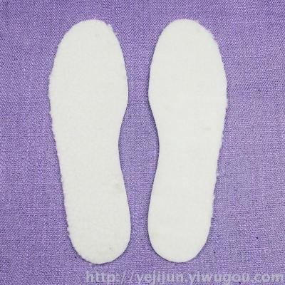 Winter lamb hair emulsion warm insoles men and women shock absorbing sweat wool insoles can be cropped