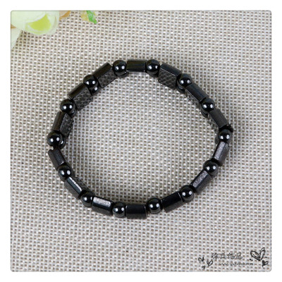 Black stone has a magnetic nonmagnetic half moon clip Bracelet anti fatigue anti blessing iron shot