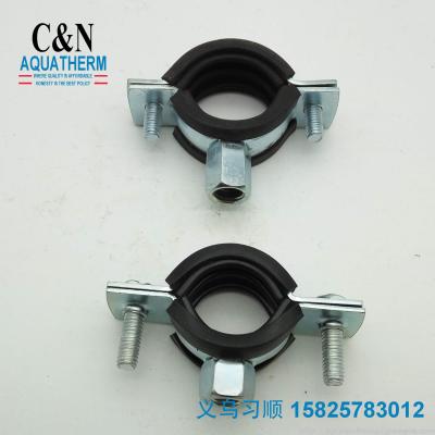 Clamp with adhesive metal pipe