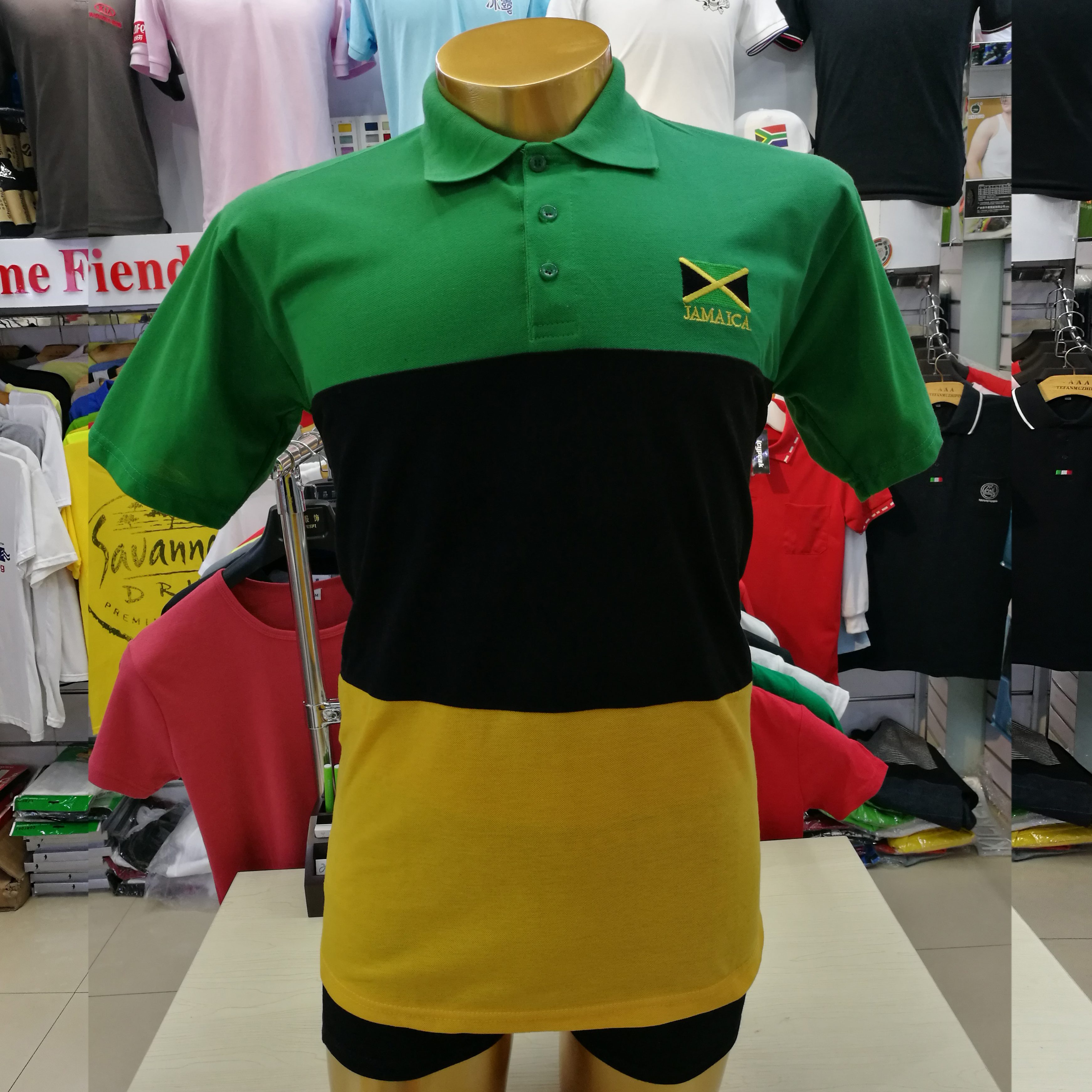 厂家批发定制活动休闲运动旗拼接Polo衫