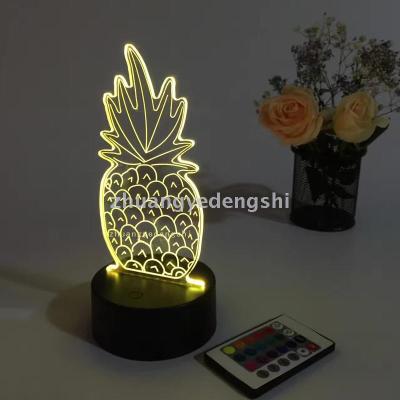 3D LED Table Lamps Desk Lamp Light Dining Room Bedroom Night Stand Living Glass soccer football Next pineapple roses 26