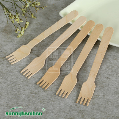 Factory direct daily disposable wooden fork fruit cake shop bar spoon