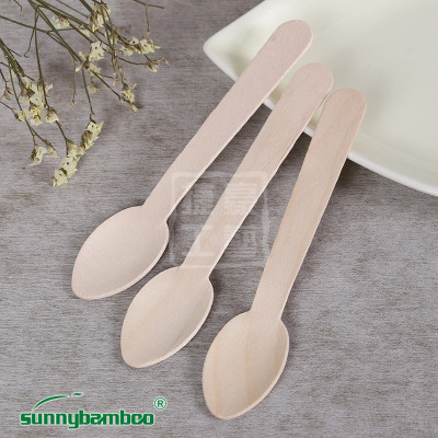 Factory direct hotel disposable wooden spoon bakery fruit with a wooden spoon in the wooden spoon